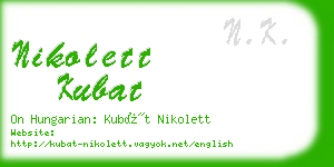 nikolett kubat business card